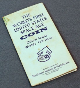 Century 21 Exposition Seattle World's Fair 1962 Space Age Medal Booklet front