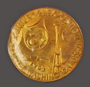 Century 21 Exposition Seattle World's Fair 1962 Space Age Medal obverse