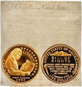 Bill of Rights Commemorative $5 Gold Coin