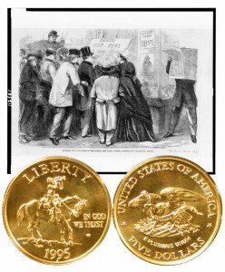Civil War Commemorative Gold Five Dollar Coin