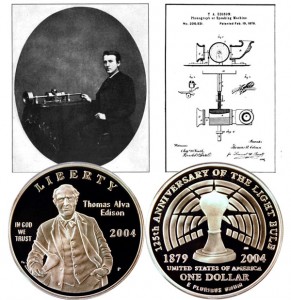Edison Commemorative Silver Dollar Coin