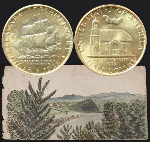 Delaware Tercentenary Commemorative Silver Half Dollar Coin