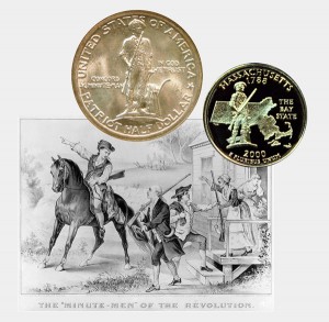 Massachusetts State Quarter and Lexington-Concord Commemorative Silver Half Dollar Coins