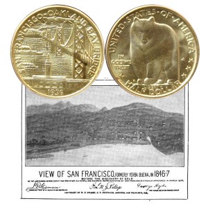 San Francisco Oakland Bay Bridge Commemorative Silver Half Dollar Coin