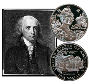 Dolley Madison Commemorative Silver Dollar Coin