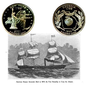 New York and Georgia State Quarter Coins