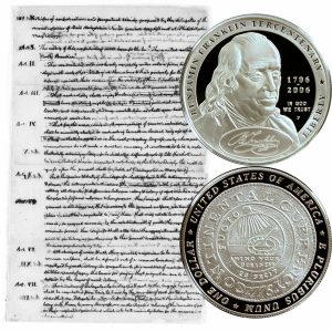 Franklin Founding Father Commemorative Silver Dollar Coin