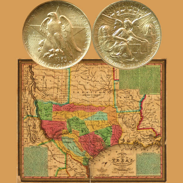 Texas Centennial Commemorative Silver Half Dollar Coin – Greater