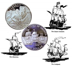 Jamestown Commemorative Silver Dollar Coin