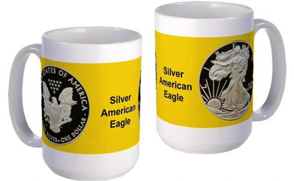 Silver American Eagle large mug