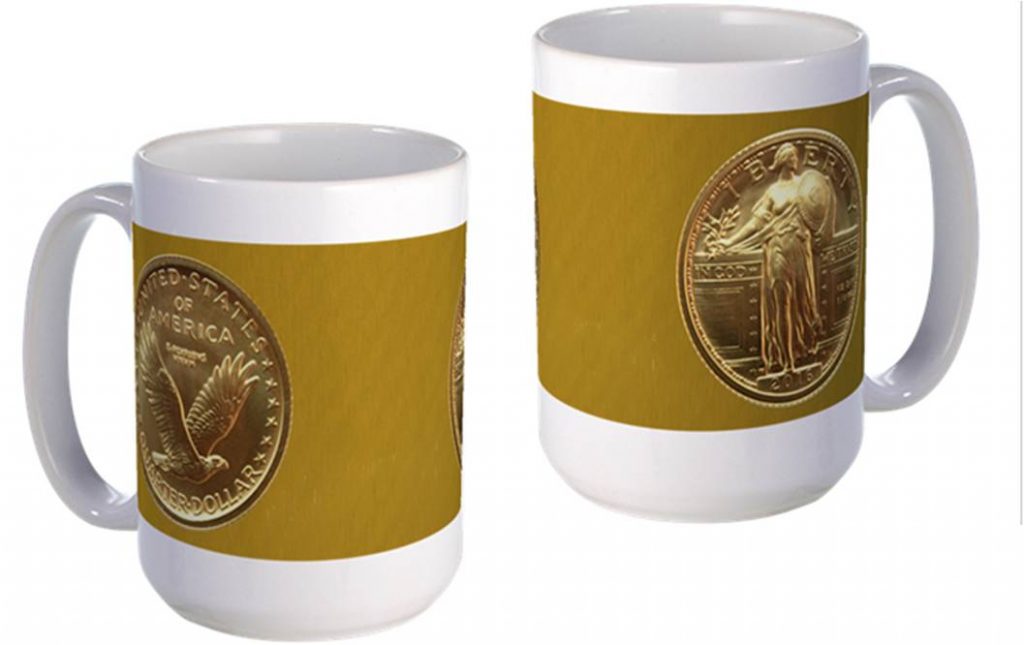 Standing Liberty Gold Quarter large mug