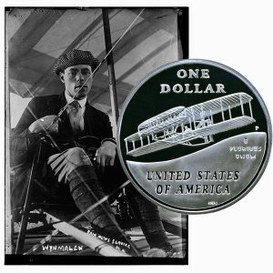 First Flight Commemorative Silver Dollar Coin reverse