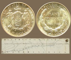 Maine Centennial Commemorative Silver Half Dollar Coin