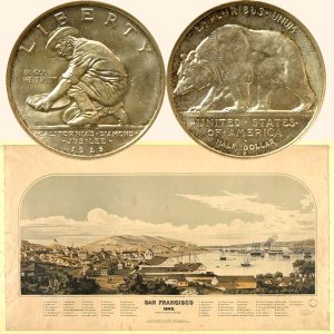 California Diamond Jubilee Commemorative Silver Half Dollar Coin