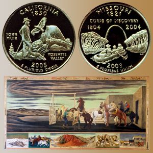 California and Missouri State Quarter Coins