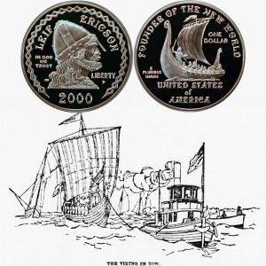 Leif Ericson Millennium Commemorative Silver Dollar Coin