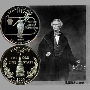 Maryland and Pennsylvania State Quarter Coins