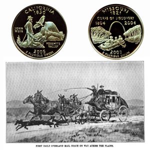 California and Missouri State Quarter Coins