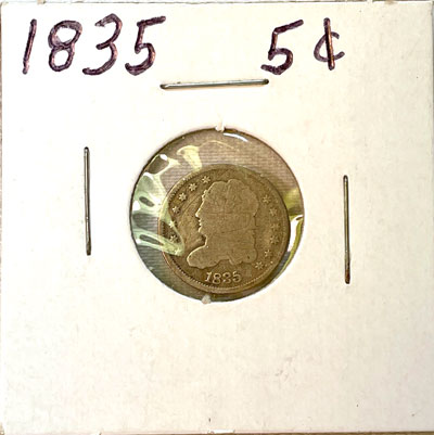 1835 Half Dime Coin obverse