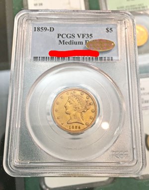 1859-D Liberty Head Gold Half Eagle ($5) Coin