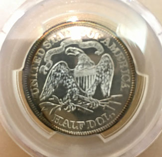 1870 Seated Liberty Silver Half Dollar Coin PCGS PR63+ reverse