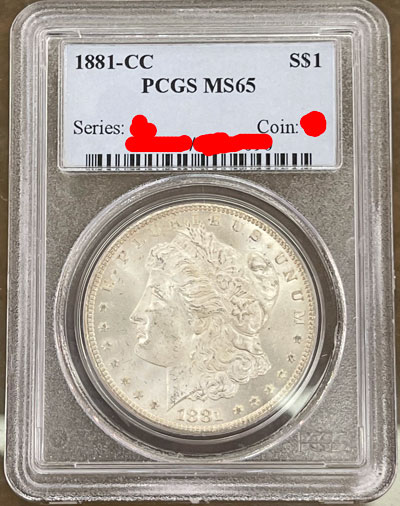 1881 CC Morgan Dollar Coin PCGS MS-65 obverse