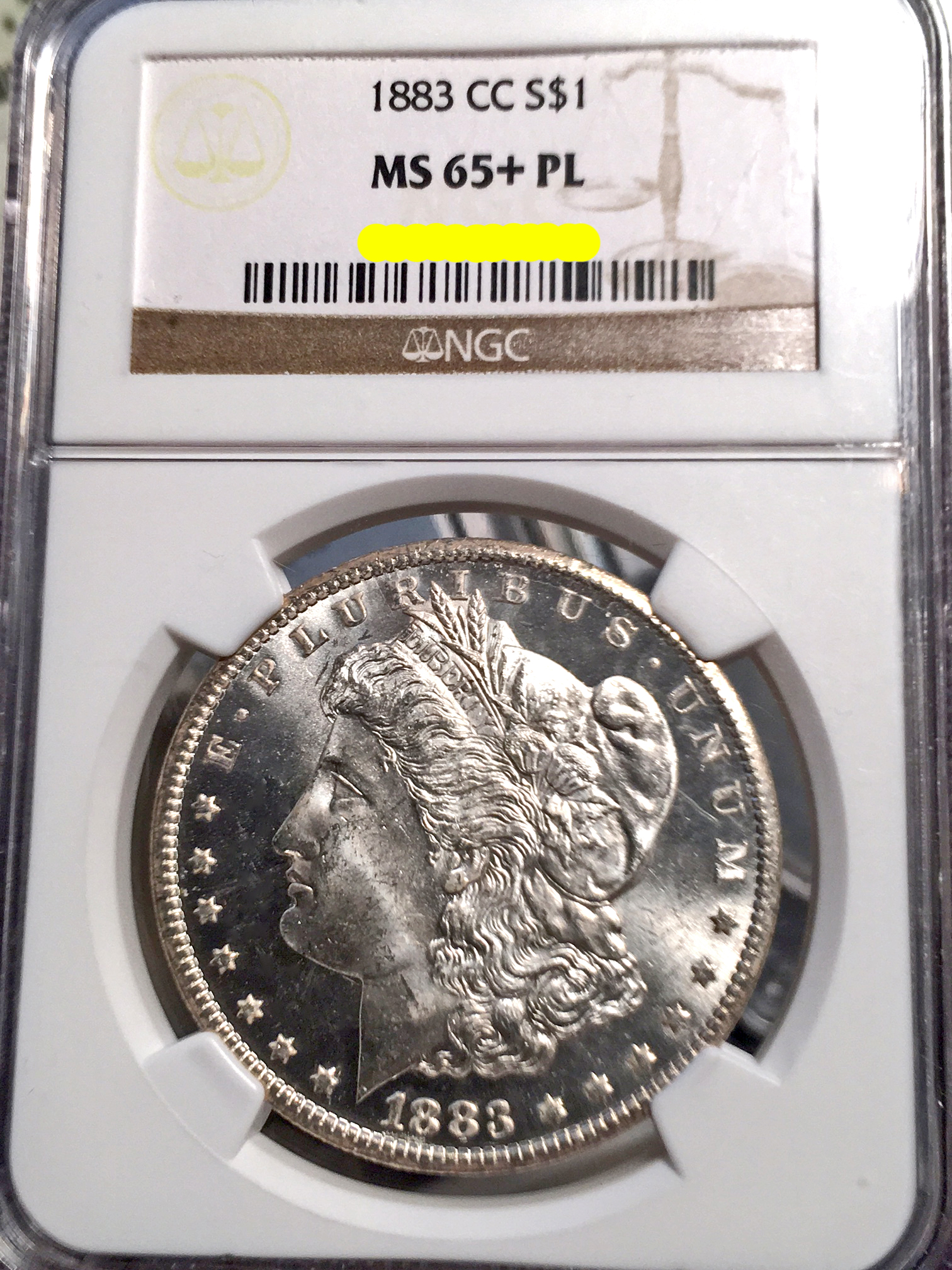 December 2016 Coin Show 1883 CC Morgan Dollar MS-65+ PL NGC