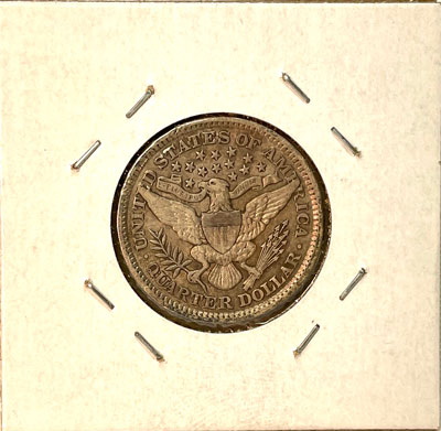 1898 Barber or Liberty Head quarter dollar coin reverse