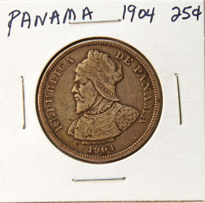 1904 Panama Twenty-Five Centésimos Coin obverse