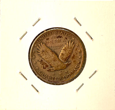 1924 Standing Liberty quarter dollar coin reverse