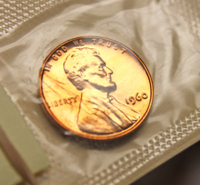 1960 Proof Lincoln Cent Large Date over Small Date