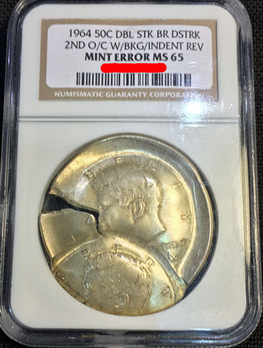 1964 Silver Half Dollar Mint Error MS-65 obverse