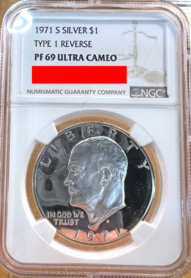 1971 Eisenhower silver dollar coin type one reverse pf 69 ultra cameo 1971 Eisenhower silver dollar coin type one reverse pf 69 ultra cameo