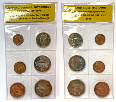 1971 Ireland specimen proof decimal set