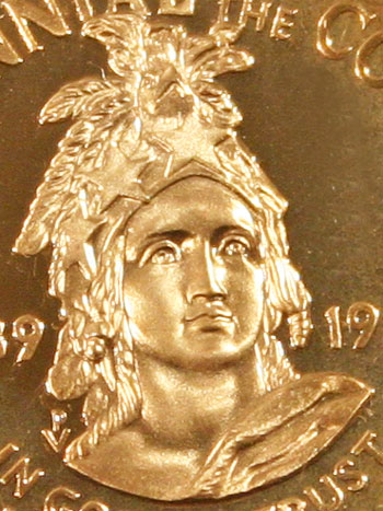 1989 Prestige Set commemorative half dollar close up face