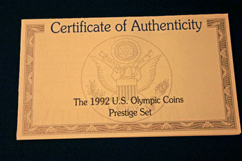 1992 Prestige Set certificate front