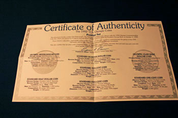 1992 Prestige Set certificate