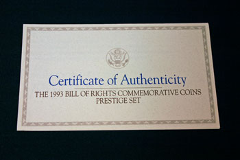 1993 Prestige Set certificate front