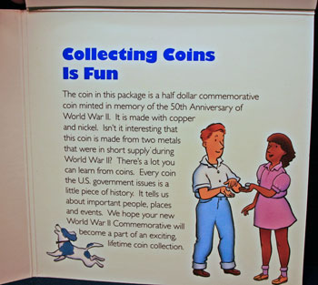 Young Collectors Edition Coin Sets 1993 World War II clad coin package contents 4