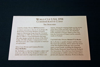 1994 Prestige Set certificate inside first fold