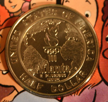 Young Collectors Edition Coin Sets 1996 Atlanta Olympics Baseball clad half dollar reverse