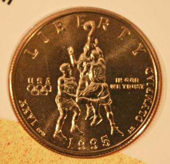 Young Collectors Edition Coin Sets 1996 Atlanta Olympics Basketball clad half dollar obverse