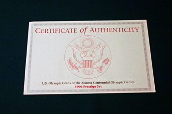 1996 Prestige Set certificate front