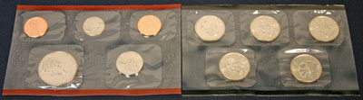 1999 Mint Set denver obverse images of uncirculated coins