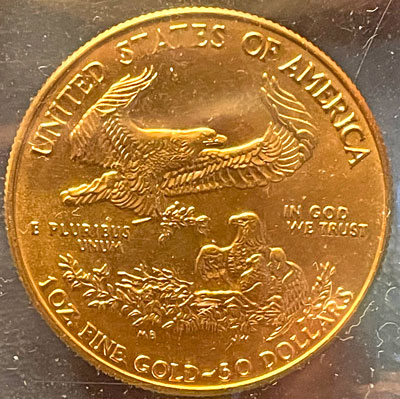 1999 American Gold Eagle 50 Dollar Coin reverse 1999 American Gold Eagle 50 Dollar Coin reverse