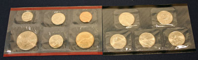 2005 Mint Set reverse view of uncirculated coins minted in Denver