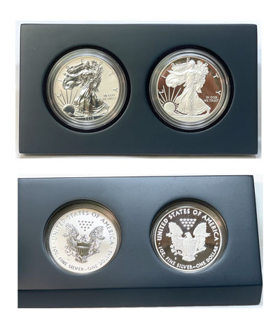 2012 San Francisco American Silver Eagles two-coin set obverse and reverse