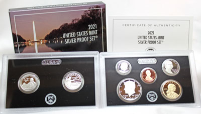 2021 US Mint Silver Proof Set seven coins