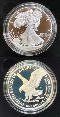 2022 San Francisco American Silver Eagle Proof Dollar Coin obverse and reverse