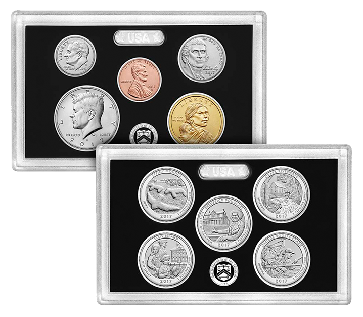 2017 225th Anniversary Enhanced Uncirculated Coin Set coin lenses